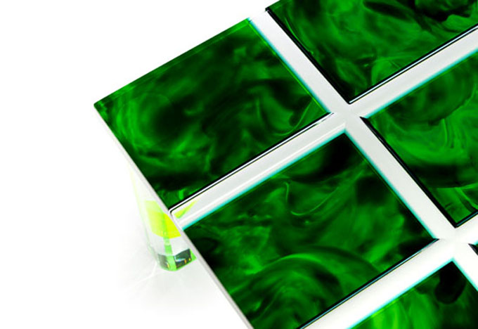 Plexiglas Coffe Table 'Evergreen' Poledrica