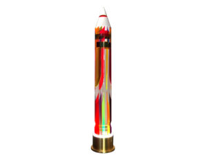 Plexiglass luminous sculpture Rocket by Poliedrica